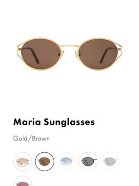 Illesteva Gold and Brown Oval Sunglasses
